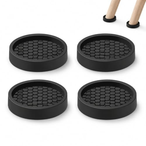 4 Pcs Patin Antiderapant 5cm en Silicone Noir, Protection Pied de Chaise Silicone, Coupelle Patine pour Meubles, Protection Pieds de Chaise pour Table Canapé Lit, Anti Bruit et Anti Rayure