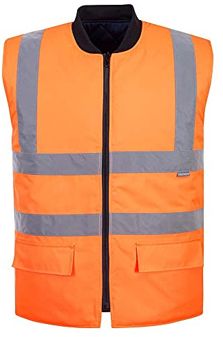 Portwest Hi-Vis Reversible Bodywarmer, Size: XL, Colour: Orange, S469ORRXL