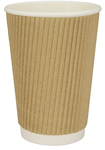 pack2go Ripple Cups - RIFFELBECHER, Einweg, Recycling, Coffee to go Becher braun - 12oz, 300ml, 500 Stück