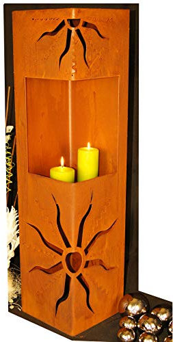 Feuersäule Sonne Edelrost Rost Metall Gartendeko Garten Stele Fackel Feuer Säule
