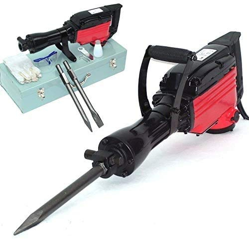 AWZ 55333 - Martillo demoledor (1850 W, incluye accesorios, cincel puntiagudo, cincel plano y maletín de metal, acople hexagonal AWZ)