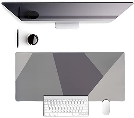 AINAK XXL Gummi Mauspad, Schreibtischunterlage, Gaming, Tastatur-Pad, Hübsche Schreibtisch Zubehör - verbessert Präzision/Geschwindigkeit - Abwaschbar-WASSERFEST (GRAU BEIGE)