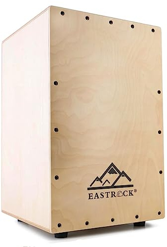 EASTROCK Full-Size Birch Wood Cajon Drum Box (12×11.7×18.7 in) with Internal Guitar Strings – Wooden Percussion for Beginners & Professionals