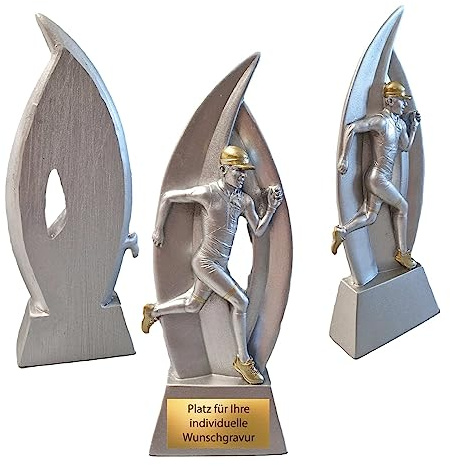 eberin Trophée de triathlon protégé de 18 cm - Prix de course à pied - Prix du marathon - Coupe de course avec texte au choix