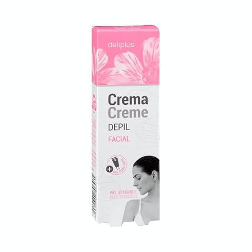Crema depilatoria facial Deliplus piel sensible 20 ml. con gel post depilación 10 ml.