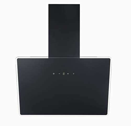 Respekta Cappa aspirante senza ingombro per la testa / 60 cm/pannello copriluce in vetro con struttura in metallo nero/funzione di espulsione e ricircolo dell'aria / CH112060S / A++ / 39-59 dB