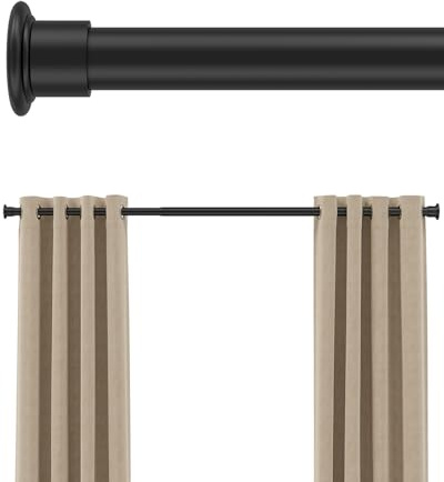 Tension Curtain Rod By EZFurni, 123-160 In, Curtain Rods No Drilling