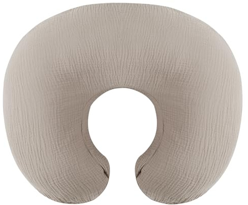 Onacosht Muslin Nursing Pillow Cover Soft 100% Cotton Feeding Pillow Slipcover Fits Standard Infant Nursing Pillow for Baby Boy and Girl, Fog