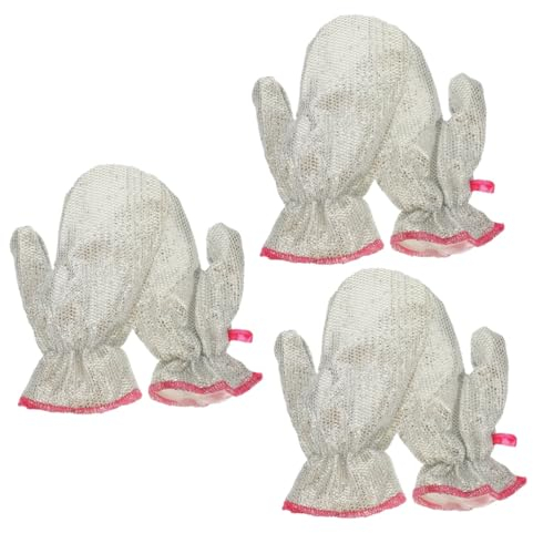 Cabilock 3 Paare küchenlappen handschuhe wiederverwendbare Handschuhe zum Reinigen Handschuhe für die Gastronomie Putzlappen Spülhandschuhe am besten Topfreinigungshandschuh Leicht Platte