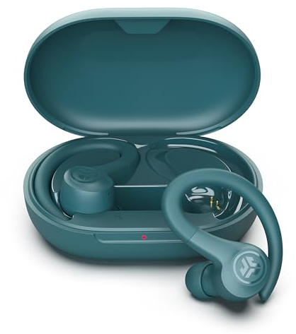 JLab Go Air Sport+ Running Headphones - True Wireless Headphones Bluetooth, Hook Over Ear Earbuds for Sports & Gym, 35+ H Playtime In Ear Buds, IP55 Sweat-Resistant, Be Aware Mode, Teal