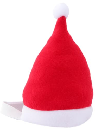 INOOMP Hüte Weihnachtsmütze für Haustiere Weihnachtsmann-größe Weicher Plüsch 22–25 cm Elastisch für Weihnachtsfeiern