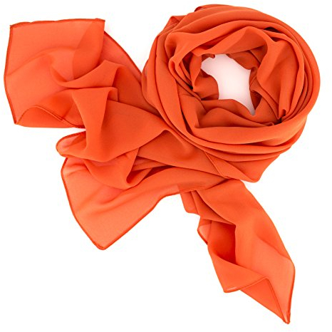 DOLCE ABBRACCIO by RiemTEX ® Schal Damen SWEET LOVE Stola Chiffon Tuch in 30 Unifarben Schals und Tücher Halstücher XXL Chiffontücher Halstuch für jede Jahreszeit (Orange Dream)