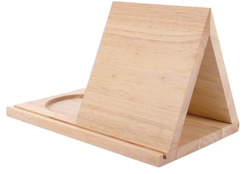 CAXUSD Étagère en Bois avec Porte-gobelet Support De Livre Triangulaire Et Rangement De Bureau
