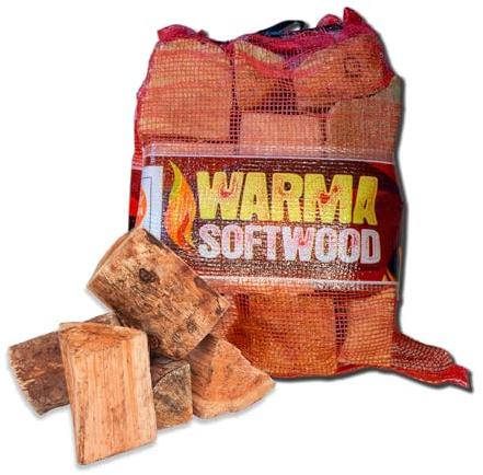 Softwood Firewood Logs 25L Kiln Dried Logs - Ready to Burn Easy to Light Density - 1 x 25 Litre Net Soft Wood for Outdoor Open Fire Pits Wood Burners Coal Stoves Log Burners