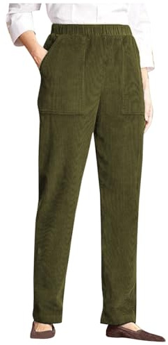 Generico Pantaloni Velluto a Coste Donna Tinta Unita Pantaloni in Pile Caldo e Confortevole Pantaloni Tuta Elegante Invernali Pantaloni da Lavoro Cotone Trekking Leggeri Elastico Pantalone Curvy