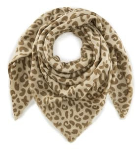 CODELLO Dreieckstuch mit Leo-Muster in beige