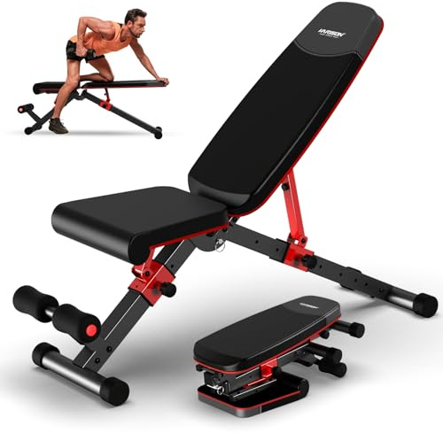 HARISON Adjustable Weight Bench for Home Gym, 800LBS Foldable Workout Bench for Full Body Fitness Dumbbell Exercise, Fast Folding Incline Decline Flat Bench