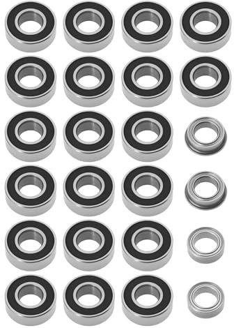 EMSea RC-Auto-Kugellager-Upgrade-Lager-Set, Ersatzteil, 5 x 11 x 4 mm, 2RS 5 x 8 x 2,5 mm, ZZ 5 x 8 x 2,5 mm, Flansch, kompatibel mit T-amiya MF-01X, 24 Stück