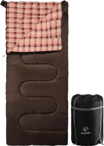 REDCAMP XL Baumwollschlafsack warm, für Erwachsene, Flanell, 3-4 Jahreszeit | deckenschlafsack mit ca. 1000g Füllung, für Winter kaltes Wetter Outdoor Angeln Camping, weich, bequem, kompakt, leicht