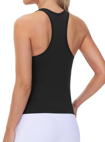 THE GYM PEOPLE Damen Racerback Tank Tops Sport Slim Fit Ärmellos Shirts | Ohne integrierten BH, Slim Fit, 4-Wege-Stretch, Atmungsaktiv, Schnelltrocknend, Gym Oberteil für Laufen Yoga Tennis Golf