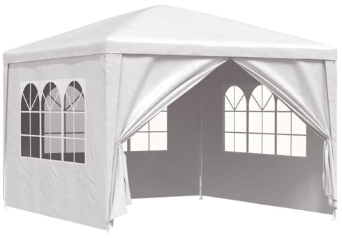 CINDERFUL Tente de réception 3 x 3 m Blanc Structures extérieures