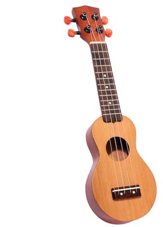 SOIMISS 4 Saiten Mini Pocket Ukulele aus Massivem Fichtenholz mit Rücken und Zargen Saitiges Saiteninstrument mit Schallloch Kompakt und Leicht für Reisen Geeignet für Anfänger