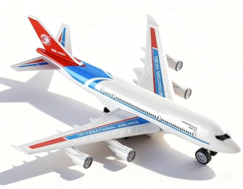 JhavexToy Jouet Avion, Modèle d'avion de Simulation en Alliage Jouet de Avion Modèle Réduit d'avion Petites Avions Jeux Volant Extérieur Jardin Interactif Enfant Garçon Fille (A)