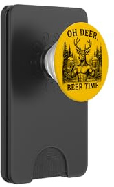 Beer Time, Divertente Bere Cervo Caccia PopSockets PopWallet per MagSafe