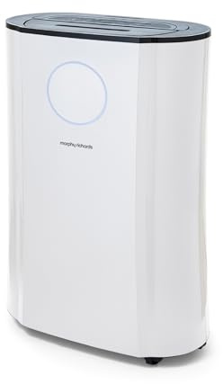 Morphy Richards PureFresh 20L/Day Dehumidifier, 40m2 Coverage,Laundry Mode, Extra Long 2m Cord, HEPA Carbon Filter, Low Noise, Premium Air Flow, Touch Control, Smart Function, Defrost, UV/Ion, 270w