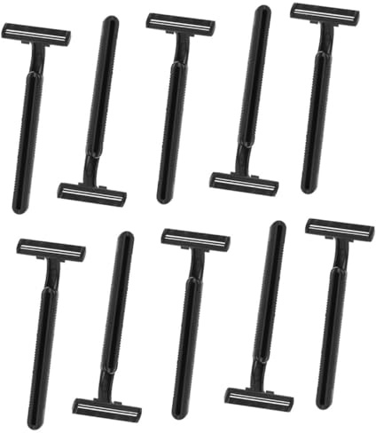 WEKADRIN 10 piezas Unidades Maquinillas Afeitar Desechables Antideslizantes Doble Acero Carbono para Mujeres y Hombres Herramienta Depilatoria Corporal Práctica y Portátil para Espalda y