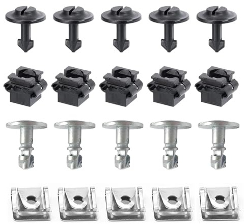 20 pezzi di clip di fissaggio per protezione del sottoscocca auto, clip di fissaggio auto, clip di fissaggio sottoscocca motore sotto cofano, con viti a scatto, per Audi A3 A4 A6 A8 TT riparazione