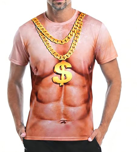 AYBUY Maglietta Muscolare Stampata in 3D, Maglietta ABS da Uomo, T-Shirt Uomo Maniche Corte, Running Sport Casual Maniche Corte, Magliette Sportive e Magliette Fitness