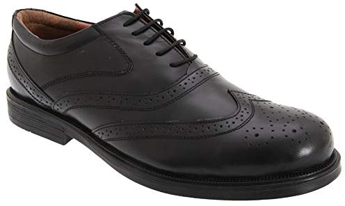 Scimitar - Scarpe stringate da uomo full-brogue, colore nero, Nero (nero), 46.5 (13 UK)