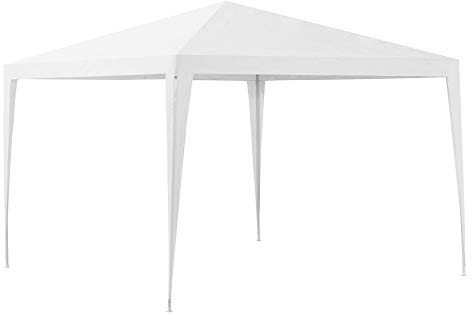 casa.pro Carpa Pabellón para Jardín Wedau Carpa Plegable Gazebo Cenador de Jardín Estructura de Acero Terraza Patio 300 x 300 x 255 cm - Blanco