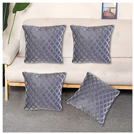 JDkilp Cushion Covers,Set Of 4 18x18 Inch(45cmx45cm) Plush Square Cushions, Duck Egg Cushion Covers for Outside Bench Sofa Furniture(Without Core)