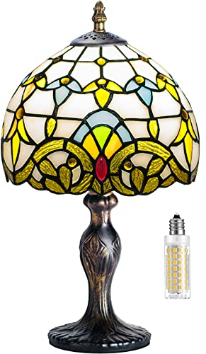 MIAOKE Lampada in stile Tiffany, Creativo Pastorale Minimalista Stil, soggiorno, bar Lampada da tavolo con luce spina mediterranea, Lampadina E27 NON inclusa (Barocco)