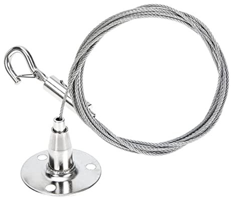 VILLFUL Câble Métallique Suspendu avec Crochets Accessoires Acier Inoxydable pour Accrocher Lumières Images Et Panneaux Kit Pratique Et Durable Système De Sécurisation