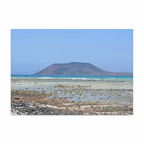 Vero Home 18278 Glas-Schneidebrett | Motiv Natur Fuerteventura | rutschfest, kratzfest und lebensmittelecht | Maße: 39 x 29 cm