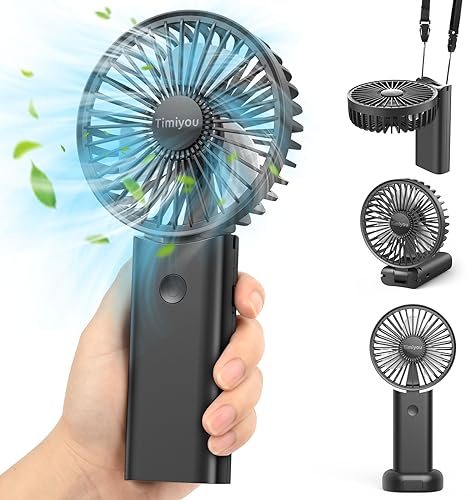 Timiyou Mini Ventilatore Portatile, Ventilatore da Tavolo USB Piccolo, 3 Velocità, a batteria, Pieghevole, Perfetto per Casa, Ufficio, Camera da Letto e Viaggi all’aperto