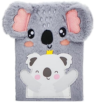 EXERZ Koala Anteckningsbok A5 med en extra ficka/pennhållare - Journal, Dagbok Anteckningsblock Kontor/skola/presenter Moderikt, bekvämt att bära -160 sidor.