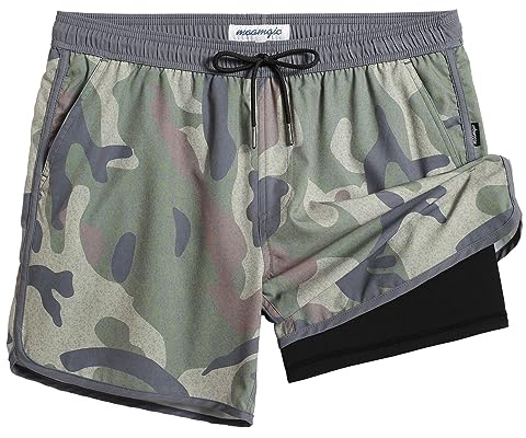 maamgic Mens Swim Trunks Compression Liner 5 Quick Dry Vintage for Beach
