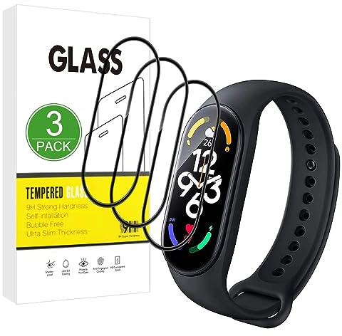 X-Dision [3 Pack Protector de pantalla Compatible con Xiaomi Mi Band 7,[Resistente a los arañazos][Cubierta completa curvada en 3D] Protector para Xiaomi Mi Band 7