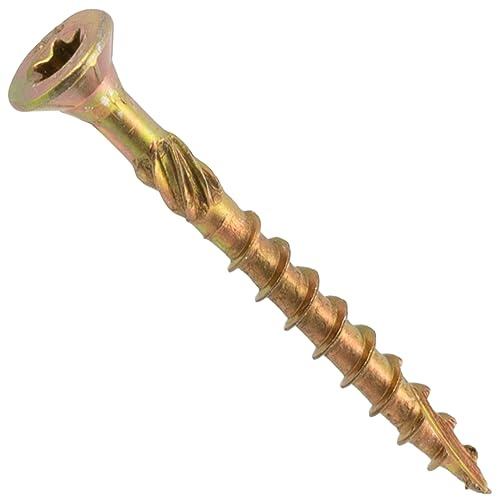 AERZETIX - Lot de 100 Vis à Bois Ø4x40 mm à Tête Fraisée - à Empreinte Étoile T20 - en Acier Zingué - Menuiserie Contreplaqué Aggloméré Mélaminé Terrasse Panneaux Chevrons Bastaings