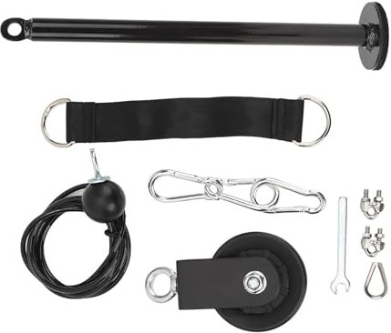 XHTLLO Fitness-Kabelzugsystem Für Heim-Fitnessstudio, DIY-Workout-Umlenkrollensystem Mit 360°-Drehung, Verstellbare Kabellänge, Krafttrainingsgeräte Für Männer Und Frauen