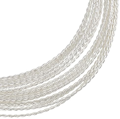 BENECREAT 20 Gauge/1.5mm Silber Twist Schmuckdraht, 4.5m anlaufbeständig Messing Handwerk Schmuck Wrapping Draht Runde Schweißdraht für Schmuck Sicken Handwerk Arbeit machen liefert