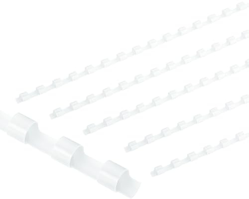 PATIKIL 6mm (1/4) Plastic Binding Combs, 100 Pcs 21 Rings Comb Binding Spines 20 Sheet Capacity Letter Size for Binding Paper Sheets, White