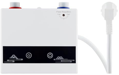 CAINV Chauffe-Eau électrique Chauffe-Eau Instantané 4000W, Radiateurs Électriques Portables for Salle De Bain, Douche d'eau Chaude Et Chauffage De Cuisine Domestique sous/au-Dessus de l'évier