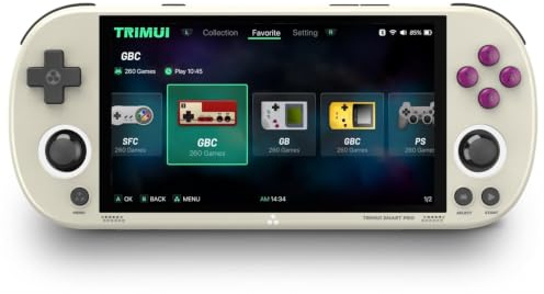 TRIMUI Smart Pro - Consola de juegos portátil, mini reproductor de juegos compatible con más de 20 formatos de juegos y pantalla IPS de alta definición de 5 pulgadas, consola de videojuegos portátil