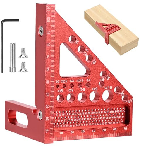 Règle de biseau 3D, outil de mesure de haute précision en alliage d'aluminium de 22,5 à 90 degrés, outil de traçage, gabarit de perçage de chevilles en bois, règle de traçage de menuiserie, rapporteur