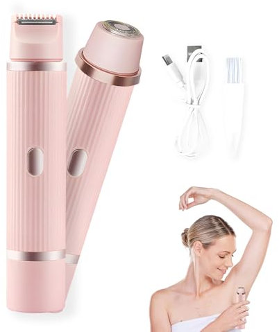 Damenrasierer Elektrisch,Rasierer Damen Elektrisch,2 in 1 Elektrischer Rasierer Damen,Wasserdicht Dual Head Shaver,Geeignet für Gesicht,Bikini,Achseln,Beine,Arme,Körper